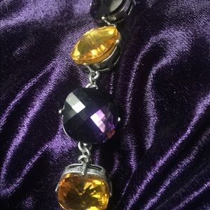 Rhinestone bracelet purple and gold